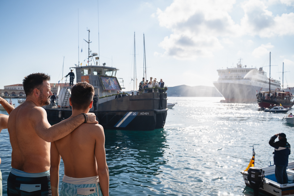 Epiphany Day Harbor Ermoupoli Syros