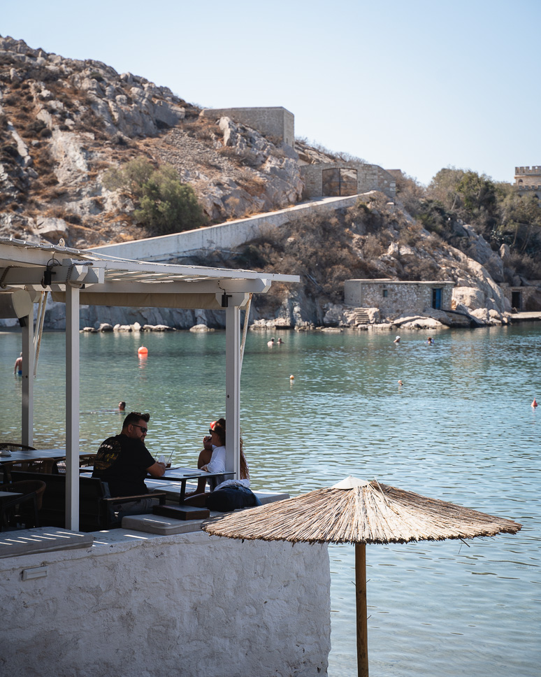 Coffee bar at Vari Beach in Syros