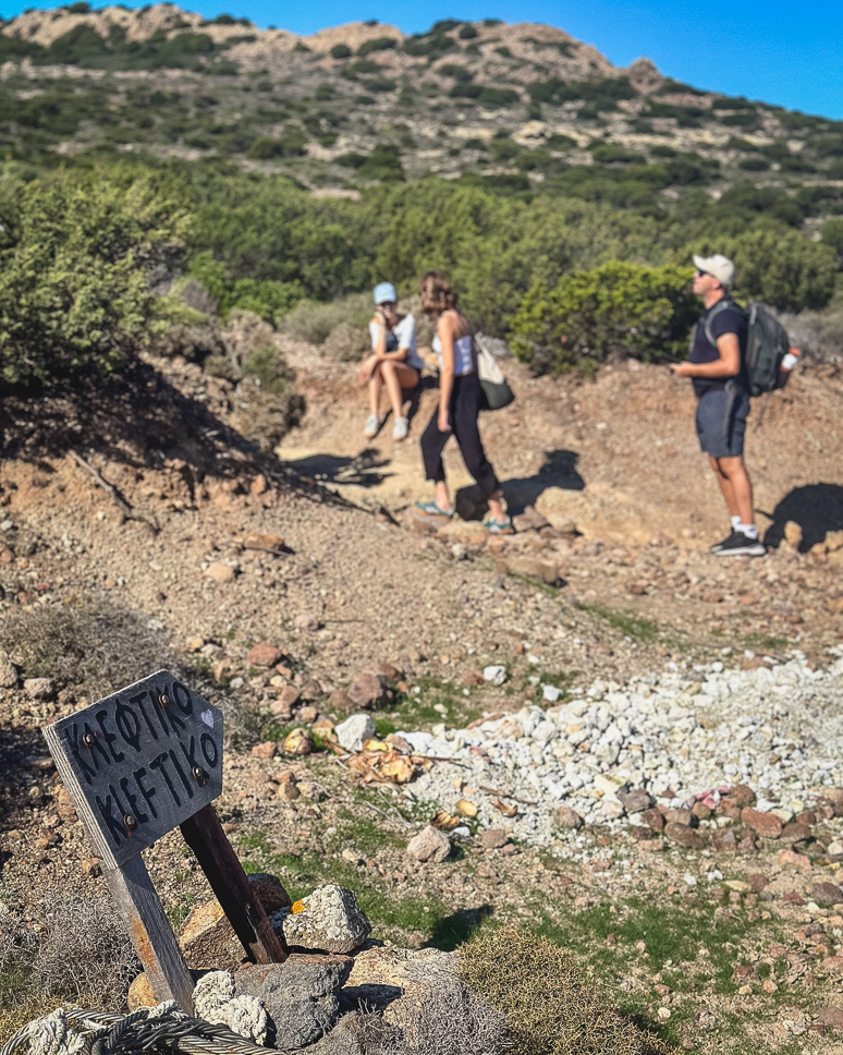 Family Hiking to Kleftiko on Milos Greece