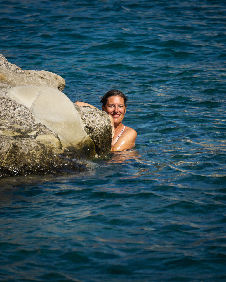 Swimming at Kleftiko Beach after hike