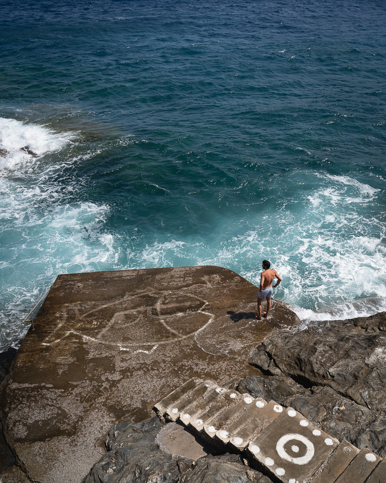 Swimming platform by the Venetian Castle in Chora Andros