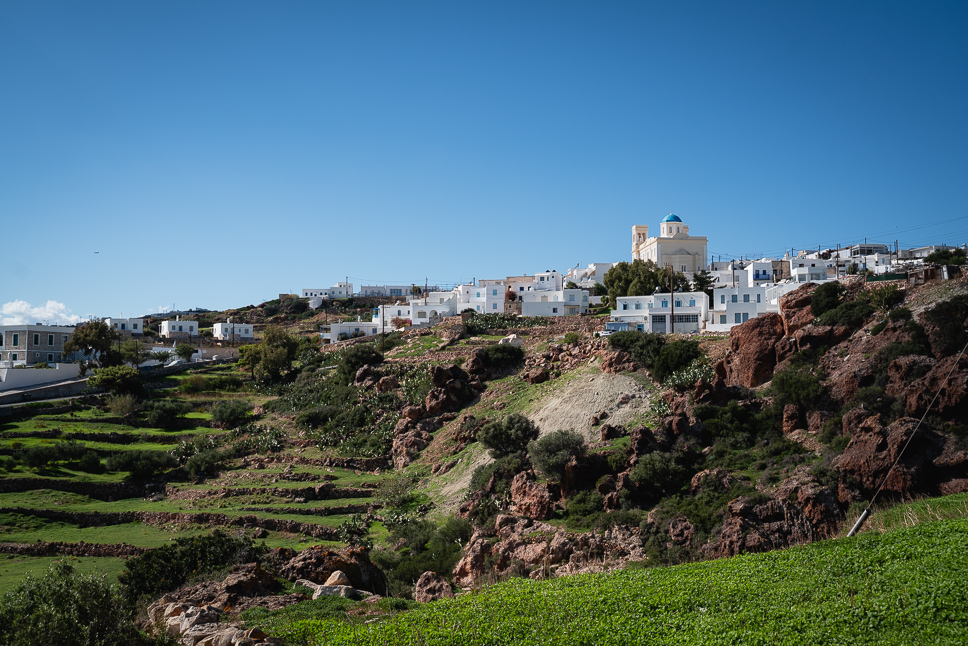 view of chorio in kimolos in Greece