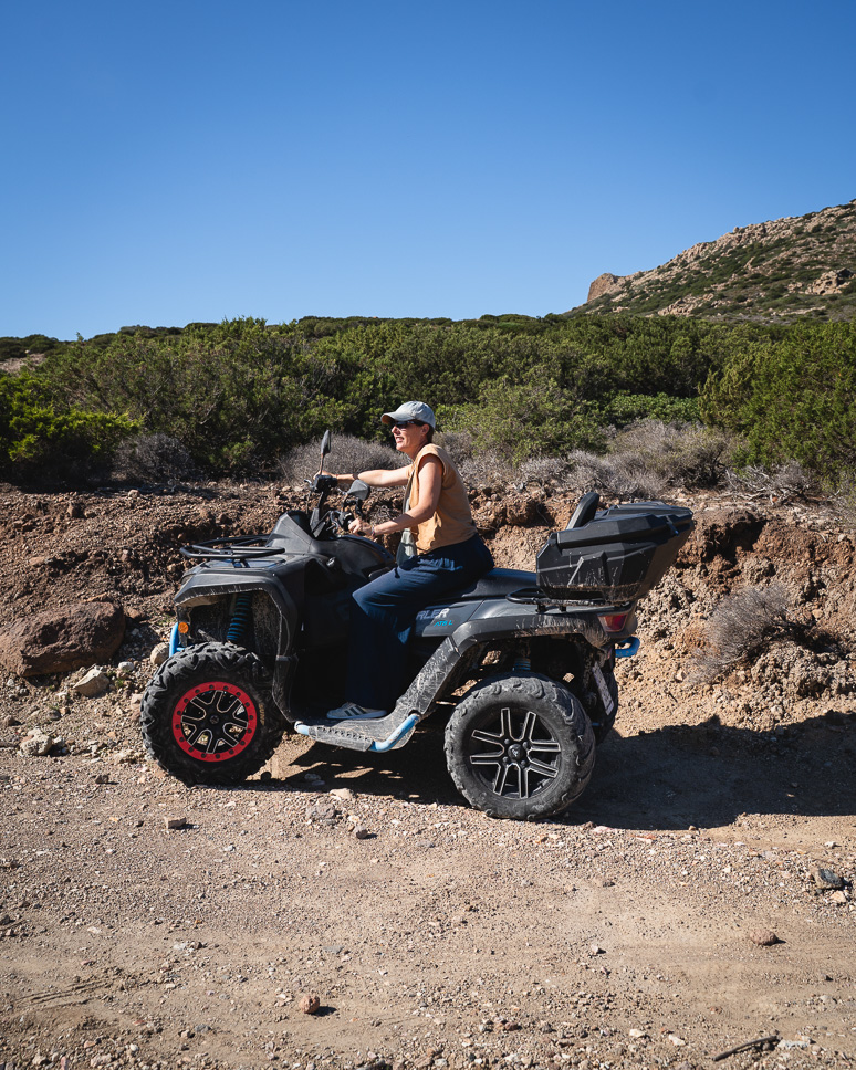 Heleen on a ATV quad in Milos