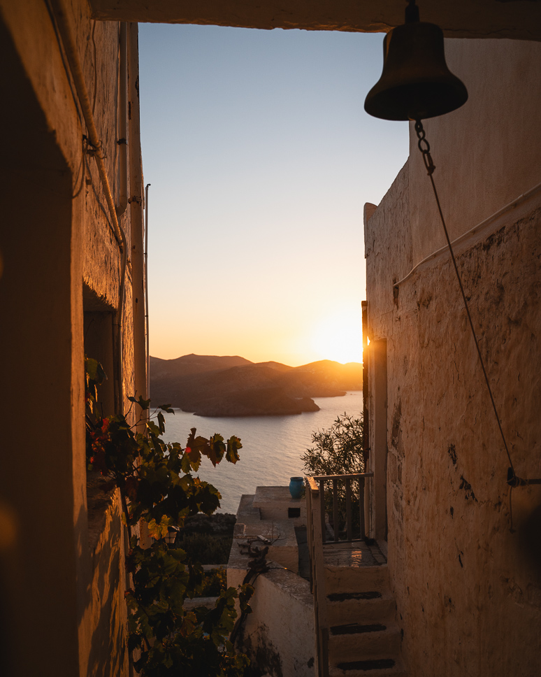beautiful sunset from Plaka in Milos