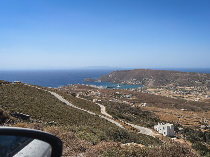 Andros Car Rental Driving View Gavrio