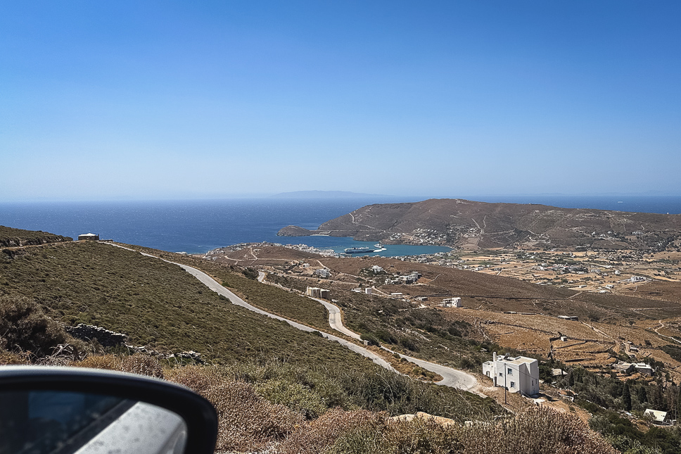 Andros Car Rental Driving View Villages Gavrio