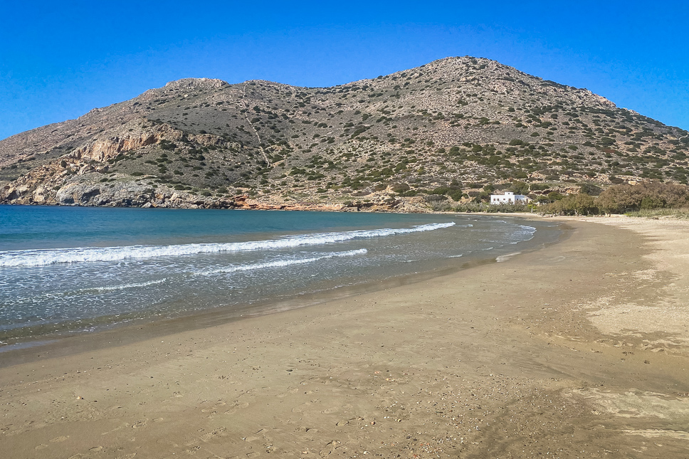 Galissas Beach in December in Syros