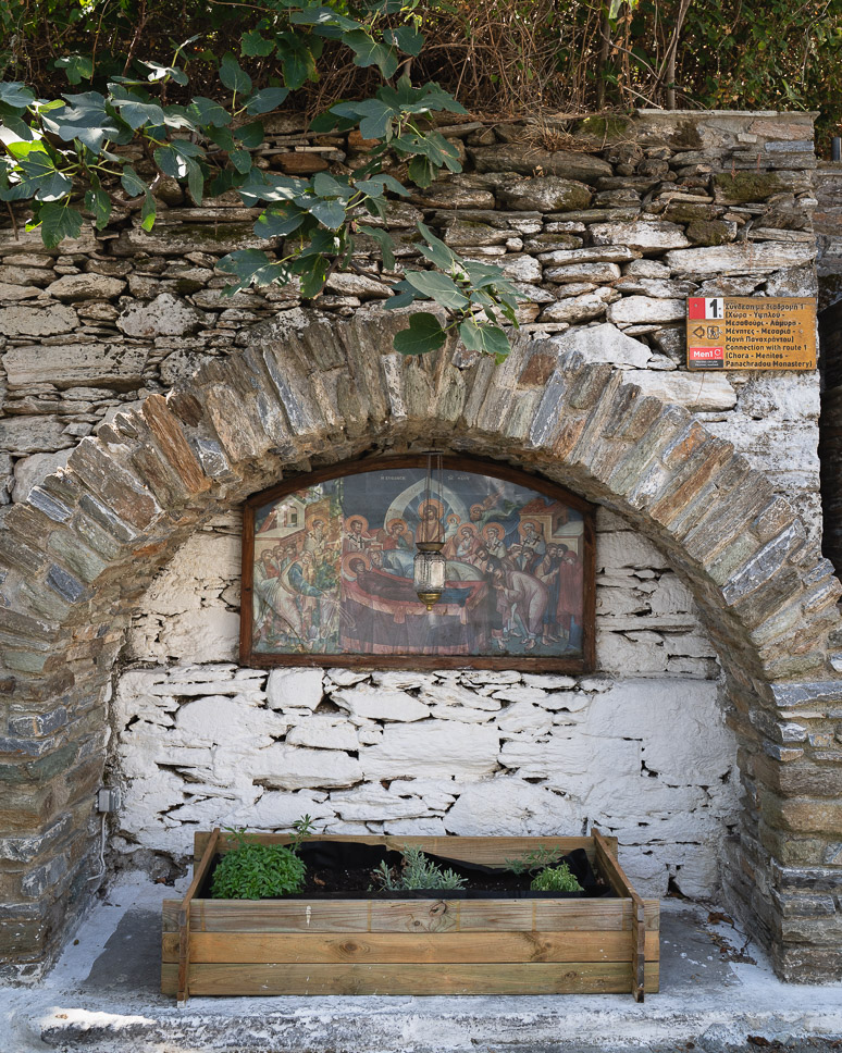Menites old painting village Andros