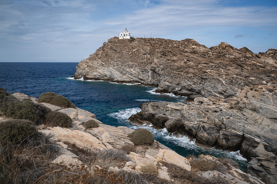 view of the lighthouse in Paros Park in Paros