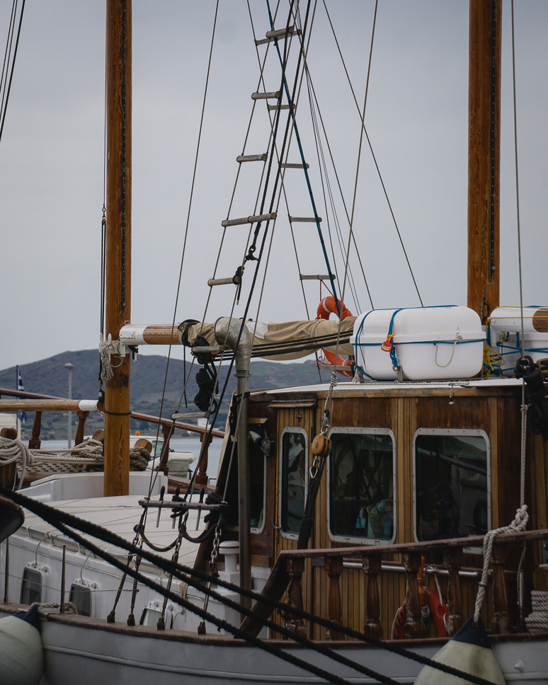 the harbour in Adamantes in Milos