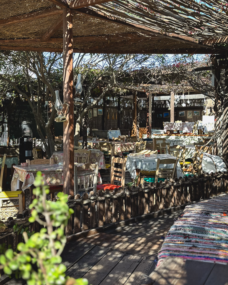 view of O Hamos Tavern in Milos in Adamantes